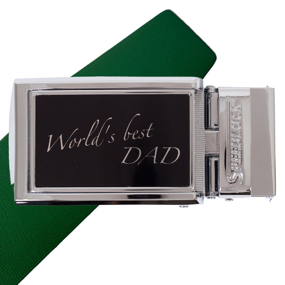 Komplet kernelæderbælte med fars dag motiv på spændet