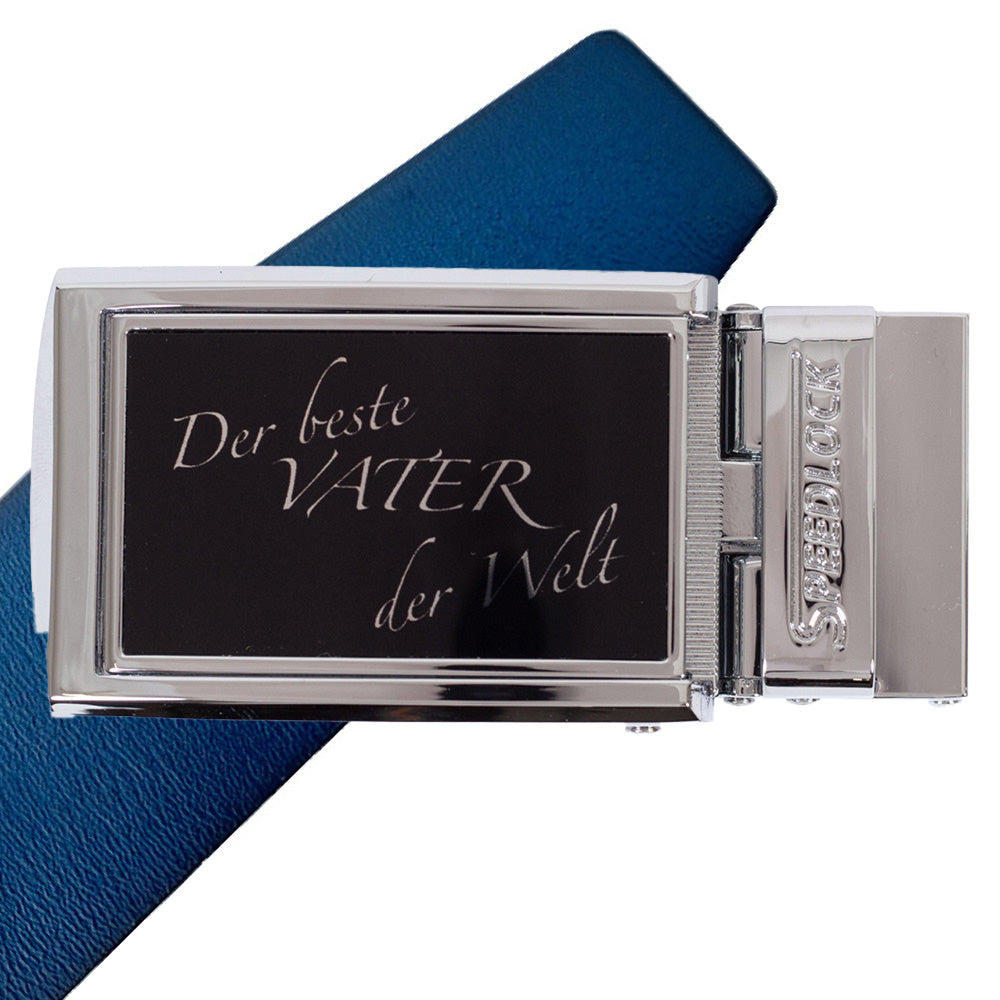 Komplet kernelæderbælte med fars dag motiv på spændet