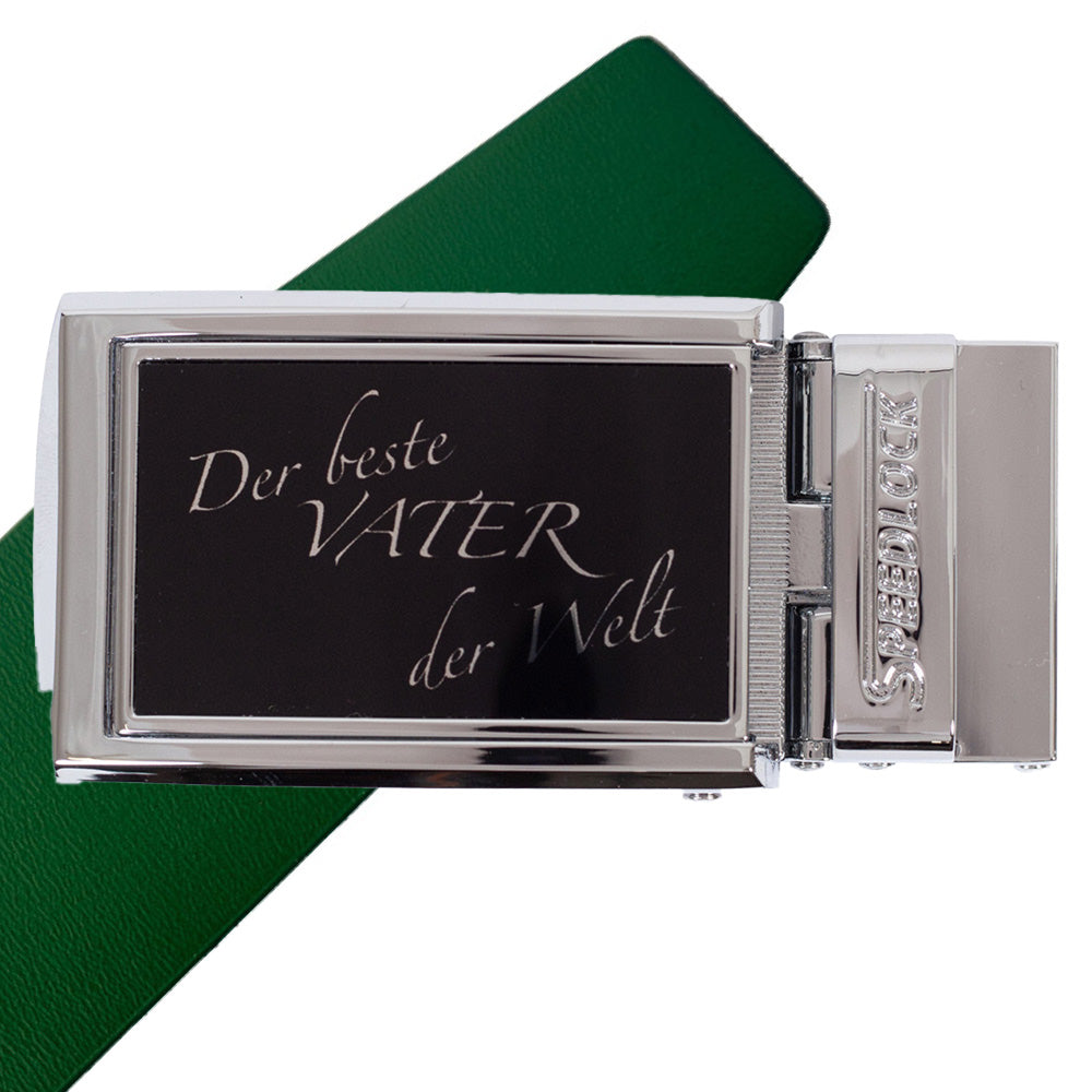Komplet kernelæderbælte med fars dag motiv på spændet