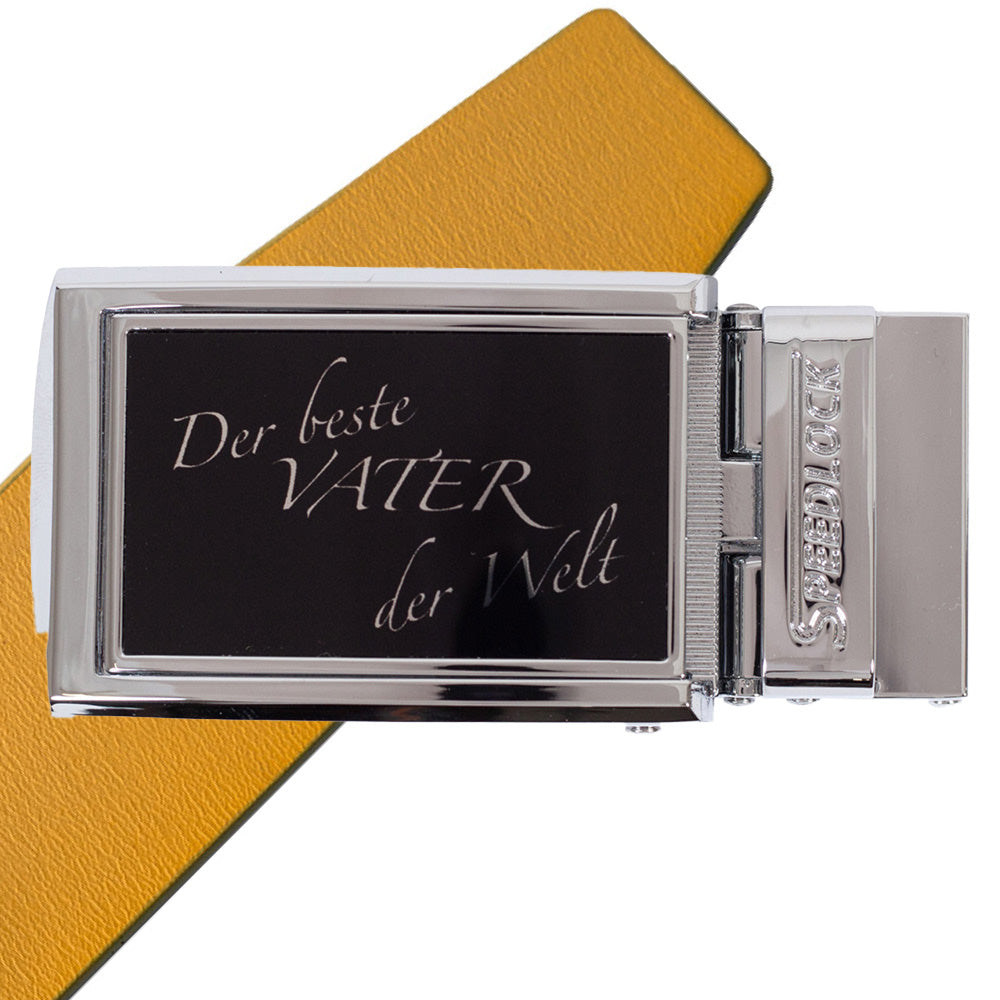 Komplet kernelæderbælte med fars dag motiv på spændet
