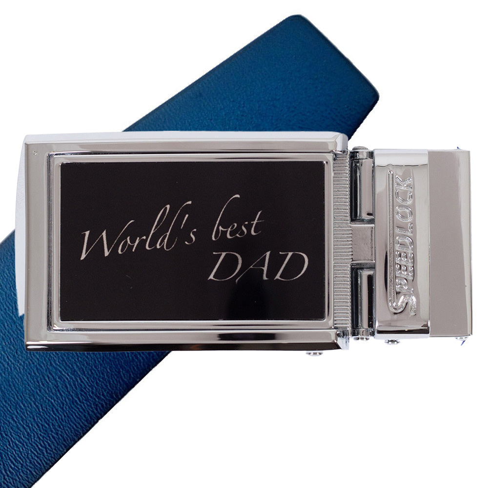 Komplet kernelæderbælte med fars dag motiv på spændet