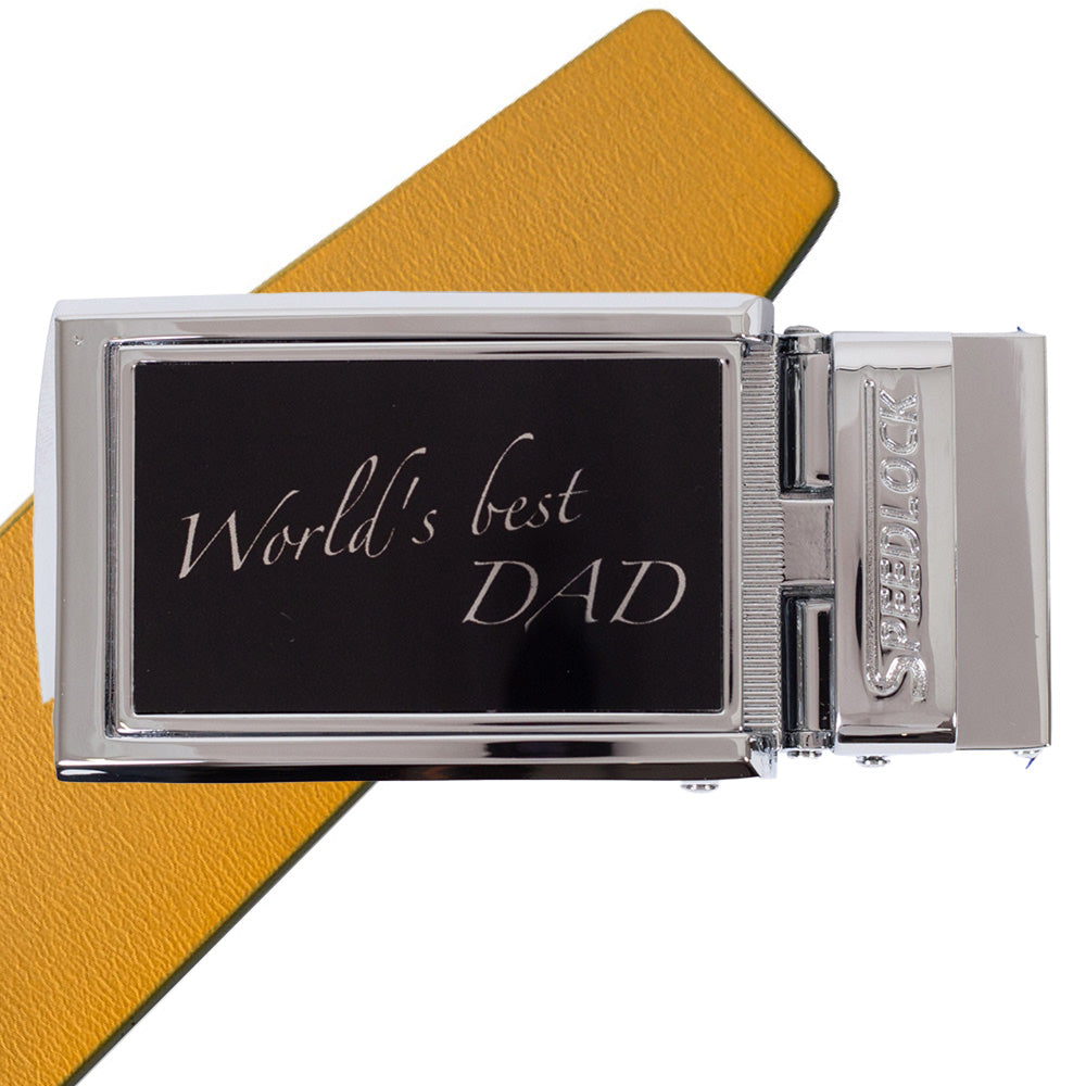 Komplet kernelæderbælte med fars dag motiv på spændet