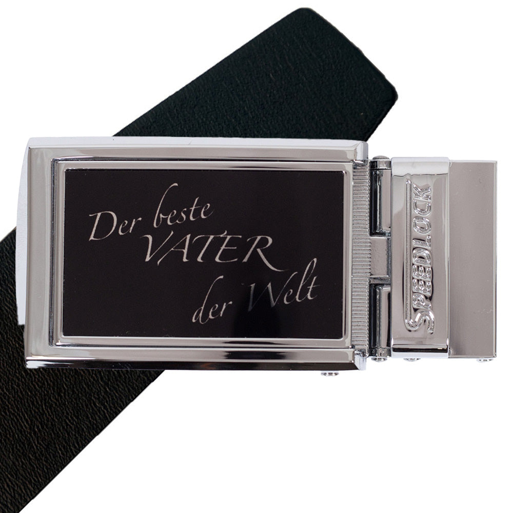 Komplet kernelæderbælte med fars dag motiv på spændet